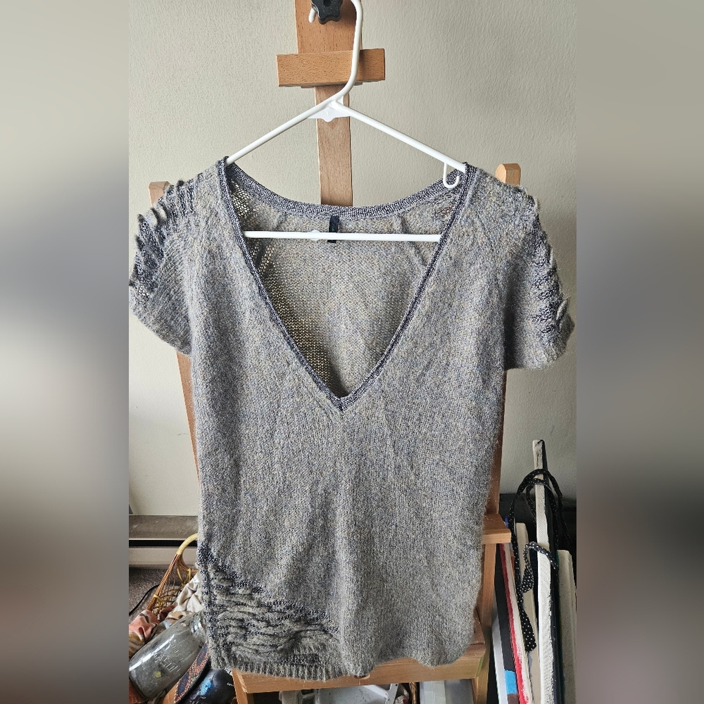 Wool Mixed United Styles Of Benetton Short Sleeve Shirt. Small. 17ptp